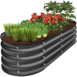 Best Choice Products 4x2x1ft Outdoor Raised Metal Oval Garden Bed, Planter Box For Vegetables, Flowers -Garden Promotional Store GUEST 8bc46953 fbaf 4c08 8632 672c8f5f8889