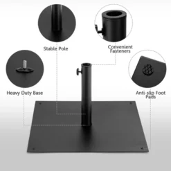 Costway 40 LBS Square Umbrella Base Stand Weighted Patio Market Umbrellas Black -Garden Promotional Store GUEST 8bda5cb7 13af 4f98 ba06 e984d12b6155