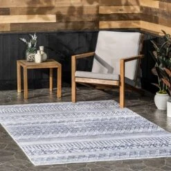 NuLOOM Codi Moroccan Banded Machine Washable Indoor/Outdoor Patio Area Rug