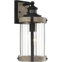 John Timberland Stan Rustic Farmhouse Outdoor Wall Light Fixture Gray Faux Wood Black Motion Sensor 15 1/2" Clear Ribbed Glass For Post Exterior Barn 14 John Timberland Stan Rustic Farmhouse Outdoor Wall Light Fixture Gray Faux Wood Black Motion Sensor 15 1/2" Clear Ribbed Glass For Post Exterior Barn -Garden Promotional Store GUEST 8e535a05 849f 45dd 97a9 a0c97c6cd0b7