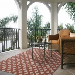 7' X 10' Diamond Outdoor Rug Orange - Threshold™ -Garden Promotional Store GUEST 8f7f4245 35e6 47d8 9a39 fd5213c1c9b3