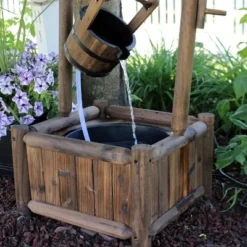 Sunnydaze Decor Sunnydaze 46"H Fir Wood Rustic Wishing Well Outdoor Water Fountain -Garden Promotional Store GUEST 8f956135 6ddd 4246 8792 3729b056c619