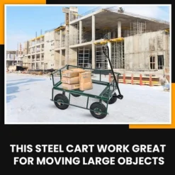 Juggernaut Carts GW3418-GR Heavy Duty Steel Frame 400 Pound Load Capacity Outdoor Utility Garden Wagon With Pneumatic Tires, Green Finish -Garden Promotional Store GUEST 916cabb8 7859 43ad 9e59 ed7233e315ee