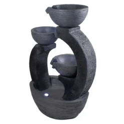 Northlight 31.5" Black Lighted Three-tier Outdoor Garden Water Fountain -Garden Promotional Store GUEST 91bd4e21 c005 49e6 a1ad 48cb882bac52