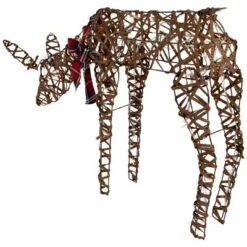Northlight 35" LED Lighted Feeding Rattan Reindeer Outdoor Christmas Decoration -Garden Promotional Store GUEST 925bbcf7 cf4a 4f69 a4d4 86aa0731b9db