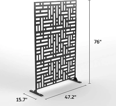 NewTown Decorative Privacy Screen Outdoor Divider With Stand, Featuring Precise Laser Cut,Metal Material-The Pop Home 3 NewTown Decorative Privacy Screen Outdoor Divider With Stand, Featuring Precise Laser Cut,Metal Material-The Pop Home