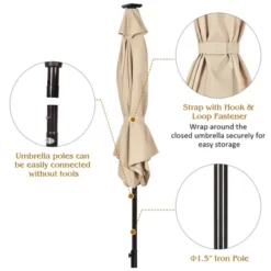 Costway 9' Solar LED Lighted Patio Market Umbrella Tilt Adjustment Crank Lift -Garden Promotional Store GUEST 9463a4d1 2da5 42f2 bec6 32d84fd0e6f8