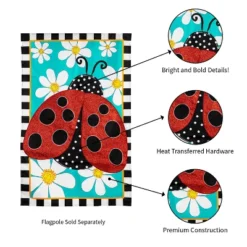 Evergreen Ladybug With Daisies Applique House Flag 28 X 44 Inches Outdoor Decor For Homes And Gardens 9 Evergreen Ladybug With Daisies Applique House Flag 28 X 44 Inches Outdoor Decor For Homes And Gardens -Garden Promotional Store GUEST 958346de dde2 4b82 b6ec 4e6ac6546bbe