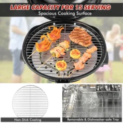 Costway Portable 1600W Electric BBQ Grill With Temperature Control & Grease Collector Red/Black -Garden Promotional Store GUEST 958eba07 b227 45fc a26a 2c63bebf4e2d