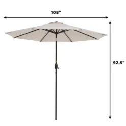 9' X 9' UV Protected Patio Umbrella With Crank And Push Button Tilt Beige - Wellfor -Garden Promotional Store GUEST 95b4ff04 e018 4135 902b 9737354aa1bd