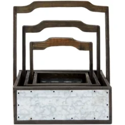 Farmlyn Creek 3 Packs Galvanized Metal Planter Box With Handle For Garden And Farmhouse Décor, 3 Sizes -Garden Promotional Store GUEST 9797b162 85be 4fd7 b405 5ea62df19a72