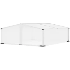 Outsunny Aluminum Cold Frame Greenhouse, Portable Mini Greenhouse With Independent Opening Tops For Flowers, Vegetables, Herbs, 47" X 39" X 16" -Garden Promotional Store GUEST 9828a833 dd7a 4128 97b5 1ce0cec7febb