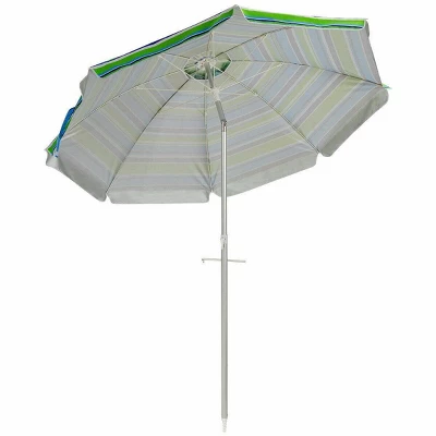 6.5' X 6.5' Portable Sunshade Beach Umbrellas With Tilt Aluminum Pole And Carrying Bag - Wellfor 6 6.5' X 6.5' Portable Sunshade Beach Umbrellas With Tilt Aluminum Pole And Carrying Bag - Wellfor - Image 4