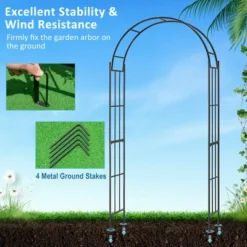 Costway Garden Arch Arbor Trellis Pergola 7.5 Ft Metal Archway For Climbing Plants Party 17 Costway Garden Arch Arbor Trellis Pergola 7.5 Ft Metal Archway For Climbing Plants Party -Garden Promotional Store GUEST 991dd70c 0002 43bf 8e60 b37521f75d4f