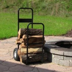 Sunnydaze Decor Sunnydaze Indoor/Outdoor Steel Rolling Firewood Log Cart Carrier With Wheels - 1/8 Face Cord - Black -Garden Promotional Store GUEST 9b2d0b47 065e 47bd 8b4d 0e979c67fc82