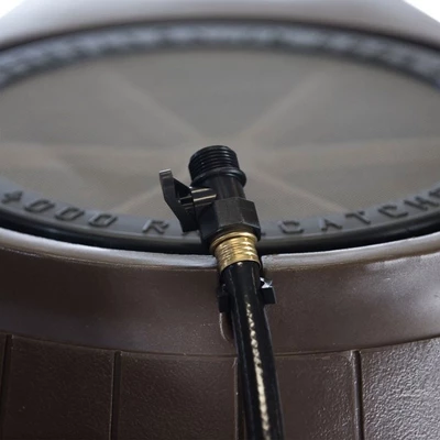 FCMP Outdoor 50-Gallon BPA Free Flat Back Home Rain Catcher Water Storage Collection Barrel For Watering Outdoor Plants & Gardens, Brown (4 Pack) 6 FCMP Outdoor 50-Gallon BPA Free Flat Back Home Rain Catcher Water Storage Collection Barrel For Watering Outdoor Plants & Gardens, Brown (4 Pack) - Image 4