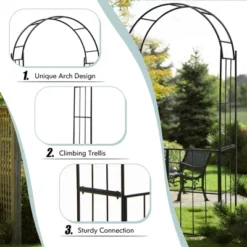 Costway Garden Arch Arbor Trellis With Gate 7.5 Ft Patio Archway Pergola For Wedding -Garden Promotional Store GUEST 9b8c81de 38cb 4742 b26e ee3c3fe20860