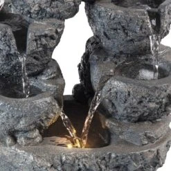 14" Multi Tiered Cascading LED Fountain Gray - Alpine Corporation 11 14" Multi Tiered Cascading LED Fountain Gray - Alpine Corporation -Garden Promotional Store GUEST 9ba1a01e 6de9 468f 8289 270cb2435f5b