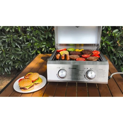 2-Burner Portable Tabletop Stainless Steel Propane Gas Grill Model 13742 - Monument Grills 10 2-Burner Portable Tabletop Stainless Steel Propane Gas Grill Model 13742 - Monument Grills - Image 8