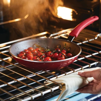 Rachael Ray Cook + Create Aluminum Nonstick Frying Pan Set 2pcRed 5 Rachael Ray Cook + Create Aluminum Nonstick Frying Pan Set 2pcRed - Image 3