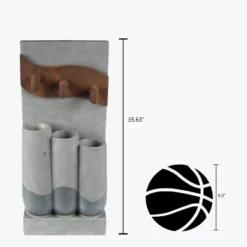 LuxenHome Gray Cement Pots And Rectangular Column Outdoor Fountain With LED Lights -Garden Promotional Store GUEST 9fa14b25 0bb1 475b 843b 550ce13c44f4