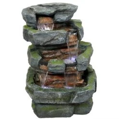 Sunnydaze Decor Sunnydaze 24"H Electric Polyresin And Fiberglass Tiered Stone Waterfall Outdoor Water Fountain With LED Lights -Garden Promotional Store GUEST a08d169f 386d 4531 aeaf 2885bf4b3c8c