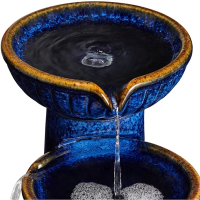 John Timberland Modern Outdoor Floor Water Fountain With Light LED 26 3/4" High Cascading Bowls For Yard Garden Patio Deck 5 John Timberland Modern Outdoor Floor Water Fountain With Light LED 26 3/4" High Cascading Bowls For Yard Garden Patio Deck - Image 3