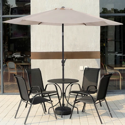 Tangkula Patio 9' Outdoor Steel Market Backyard Garden Patio Table Umbrella 4 Tangkula Patio 9' Outdoor Steel Market Backyard Garden Patio Table Umbrella - Image 2