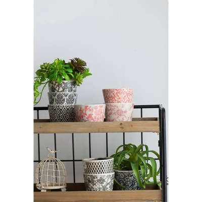 A&B Home 3pc Outdoor Decor Floral Naturespire Planters - Blue 4 A&B Home 3pc Outdoor Decor Floral Naturespire Planters - Blue - Image 2