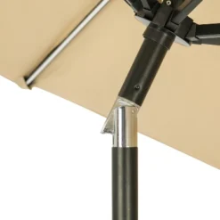 9' X 9' Mirage II Fiesta Market Patio Umbrella With Solar LED Tube Lights Champagne - Island Umbrella -Garden Promotional Store GUEST a18e5355 4146 499b 8cc6 e9f5ac44870c