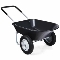 Costway 2 Tire Wheelbarrow Cart Heavy-duty Dolly Utility Cart Black -Garden Promotional Store GUEST a24320c6 8c6a 4ff1 8cc3 72c3ad01e524
