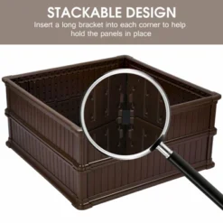 Costway 2 Pcs 48.5'' Raised Garden Bed Square Plant Box Planter Flower Vegetable Brown -Garden Promotional Store GUEST a35297f6 fde2 4bf3 b027 2980d44179e2