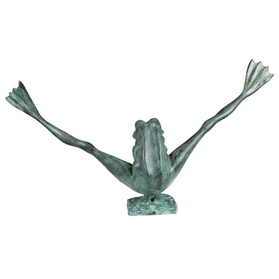 Design Toscano Crazy Legs, Leap Frog Bronze Garden Statue: Large 5 Design Toscano Crazy Legs, Leap Frog Bronze Garden Statue: Large - Image 3