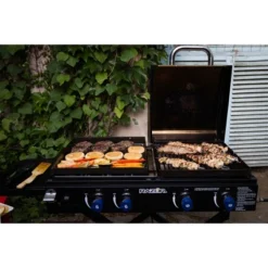 Razor Griddle Portable 4-Burner 40,000 BTU Gas Grill & Griddle Combo With 16" X 16" Cooking Surface Area, Foldable Cart & Steel Lid, Black 9 Razor Griddle Portable 4-Burner 40,000 BTU Gas Grill & Griddle Combo With 16" X 16" Cooking Surface Area, Foldable Cart & Steel Lid, Black -Garden Promotional Store GUEST a4676d3d d0a1 4b2a beb0 10b97532cae3