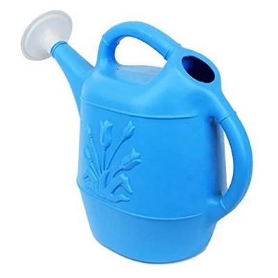 Union Products 63066 2 Gallon Plastic Indoor/Outdoor Watering Can W/ Tulip Design For Garden, Potted Plants, & Patio Pots, Caribbean Blue, 2 Pack 4 Union Products 63066 2 Gallon Plastic Indoor/Outdoor Watering Can W/ Tulip Design For Garden, Potted Plants, & Patio Pots, Caribbean Blue, 2 Pack - Image 2