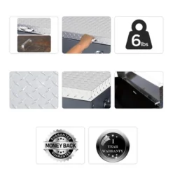 Flybold 28" Griddle Cover With Waterproof Aluminum Diamond Plate And Stainless Steel Handle For Outdoor BBQ Hood Blackstone Griddle Accessories