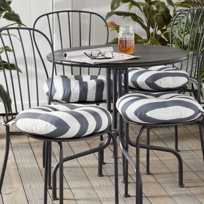 Kensington Garden 15"x15" 4pc Indoor Outdoor Bistro Chair Cushions 3 Kensington Garden 15"x15" 4pc Indoor Outdoor Bistro Chair Cushions