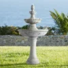 John Timberland Pineapple Modern 3 Tier Cascading Outdoor Floor Water Fountain 44" For Yard Garden Patio Home Deck Porch House Exterior Balcony Roof -Garden Promotional Store GUEST a6d821ad 6637 4d62 a955 78043be499c2