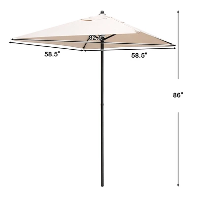 Tangkula 5ft Patio Square Market Table Umbrella Shelter 4 Sturdy Ribs 3 Tangkula 5ft Patio Square Market Table Umbrella Shelter 4 Sturdy Ribs