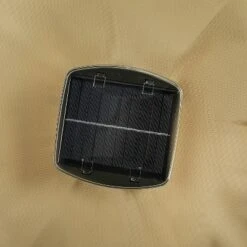 9' X 9' Mirage II Fiesta Market Patio Umbrella With Solar LED Tube Lights Champagne - Island Umbrella -Garden Promotional Store GUEST a831273d 56ef 40a5 9e65 33b3f9625302