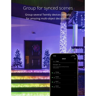 Twinkly Cluster App-Controlled LED Christmas Lights 400 RGB (16 Million Colors) 19.7 Feet Green Wire Indoor/Outdoor Smart Lighting Decoration (2 Pack) 5 Twinkly Cluster App-Controlled LED Christmas Lights 400 RGB (16 Million Colors) 19.7 Feet Green Wire Indoor/Outdoor Smart Lighting Decoration (2 Pack) - Image 4