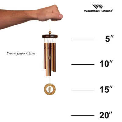 Woodstock Wind Chimes Signature Collection, Prairie Jasper Chime, 16'' Brown Wind Chime WPJBR 5 Woodstock Wind Chimes Signature Collection, Prairie Jasper Chime, 16'' Brown Wind Chime WPJBR - Image 3