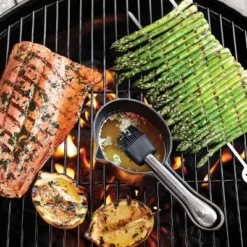 Cast Iron Sauce Pot & Sil Brush Silver - Outset