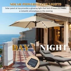 Costway 9' Solar LED Lighted Patio Market Umbrella Tilt Adjustment Crank Lift -Garden Promotional Store GUEST a9a6c4ba 9f8d 4ae5 b771 1d84a5a50d9e