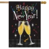 Happy New Year Double-Sided House Flag Champagne Glasses Toast 28" X 40" Briarwood Lane -Garden Promotional Store GUEST a9d875b7 2f03 4d57 a3f5 a95f92b7c7ab