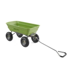 Gorilla Carts 600 Pound Capacity Heavy Duty Poly Yard Garden Steel Quick Dump Utility Wheelbarrow Wagon Trolley Cart With Straight Pull Handle, Green -Garden Promotional Store GUEST aa1e739e 4f60 46c9 8e56 6013d72e484a