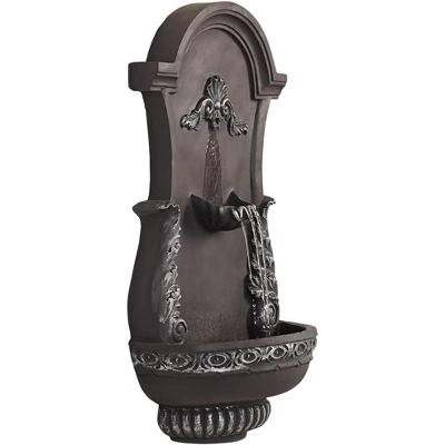 John Timberland Tivoli Grey Ornate Rustic Outdoor 2 Tier Outdoor Wall Water Fountain 33" For Yard Backyard Garden Patio Home Deck Porch House Exterior 9 John Timberland Tivoli Grey Ornate Rustic Outdoor 2 Tier Outdoor Wall Water Fountain 33" For Yard Backyard Garden Patio Home Deck Porch House Exterior - Image 7