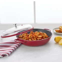 Curtis Stone 4-Quart Cast Aluminum Pan With Glass Lid