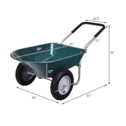 Costway 2 Tire Wheelbarrow Cart Heavy-duty Dolly Utility Cart Green -Garden Promotional Store GUEST ad50ccae 6548 42f8 88dc 52872cde62db