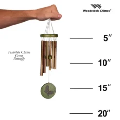 Woodstock Wind Chimes Signature Collection, Woodstock Habitats Chime, 17'' Green Butterfly Wind Chime HCGB -Garden Promotional Store GUEST ae5656dc da70 4771 8c71 58bcbcd821c2